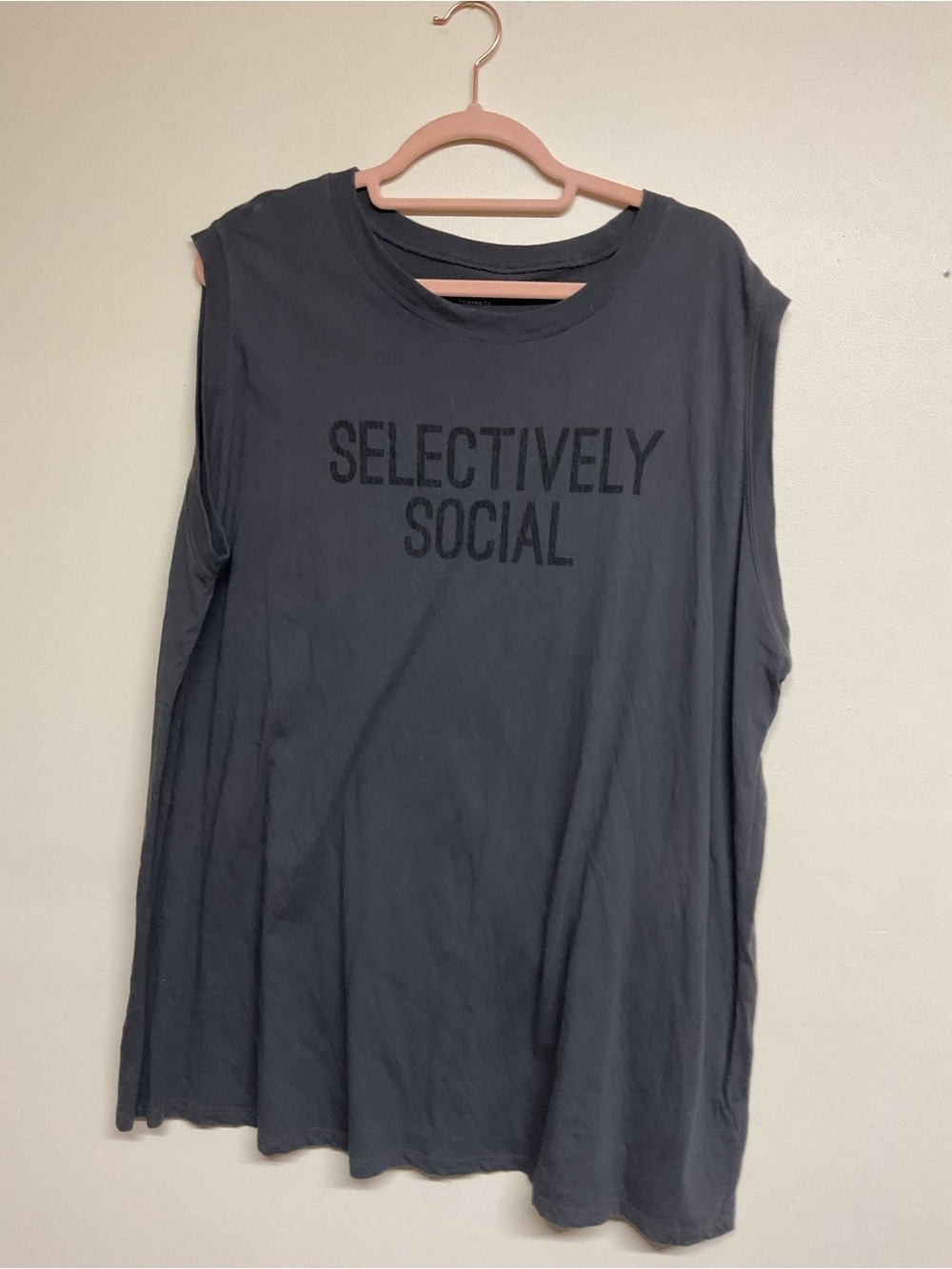 torrid Charcoal 'Selectively Social' Graphic Muscle Tee